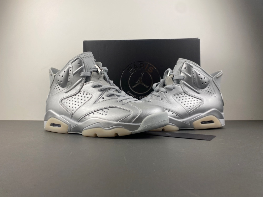 Air Jordan 6 Retro PSG Paris Saint-Germain Silver IQ5135-001