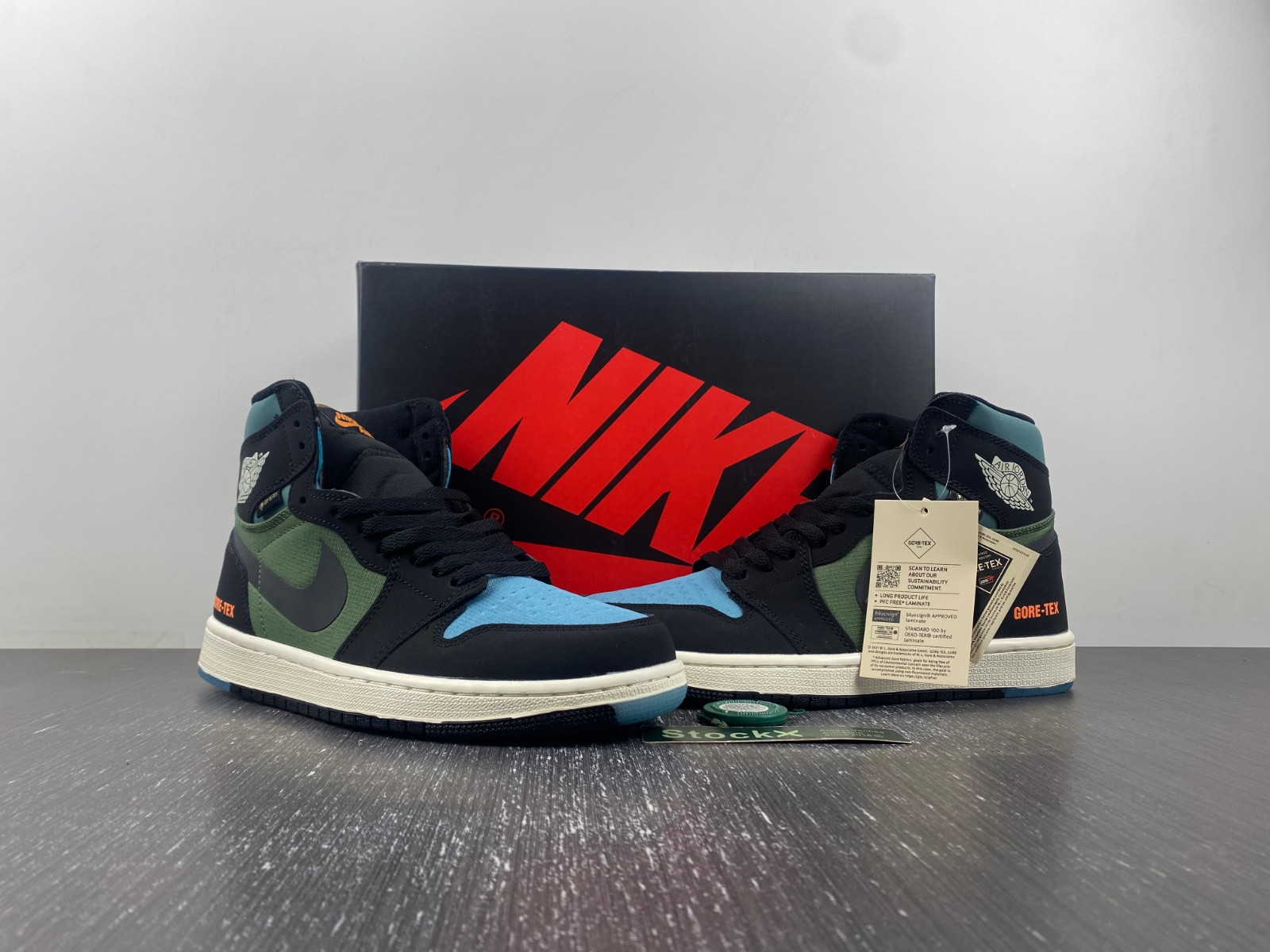 air jordan 1 high element gore-tex "black/olive db2889-003