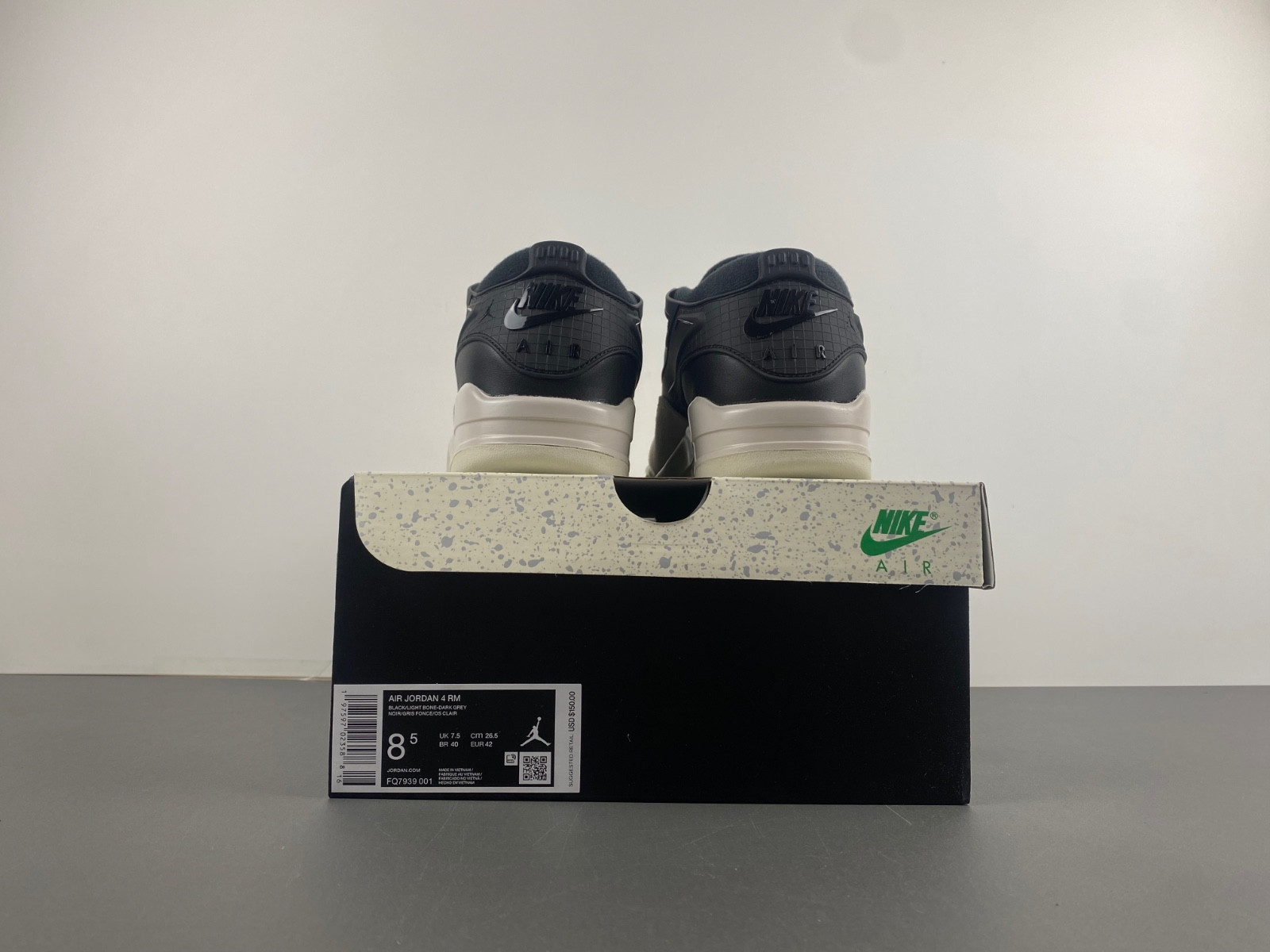 air jordan 4 rm "black/light bone" fq7939-001