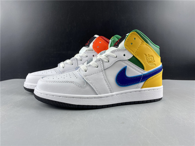 jordan 1 mid alternate multi-color (gs) - 554725-128