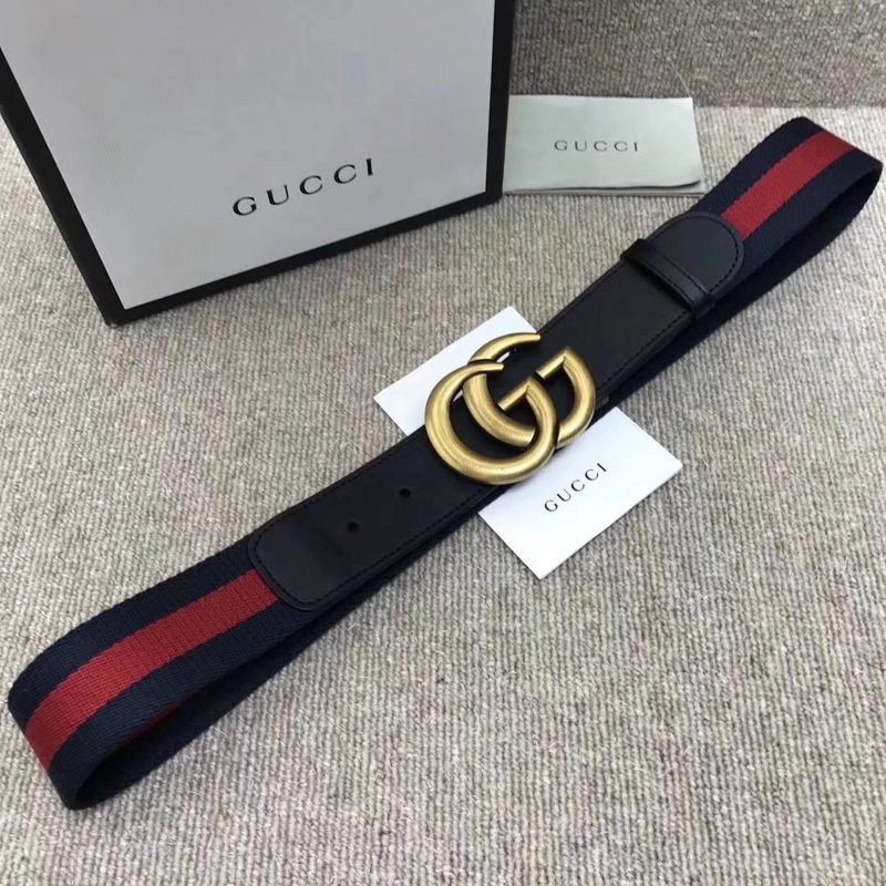 G*u*i gg buckle striped webbing belt w12080-2