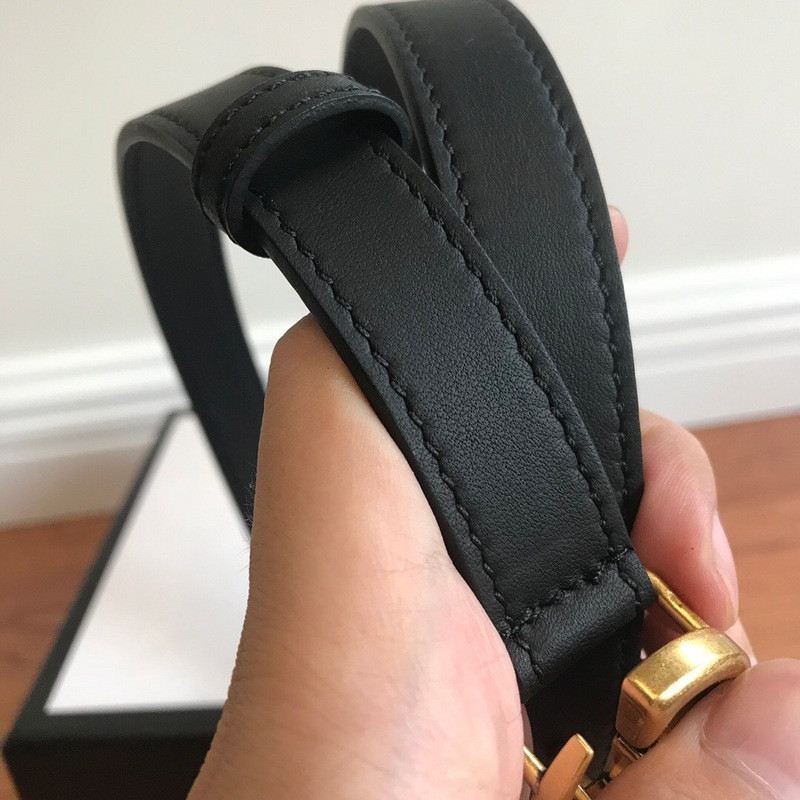G*u*i leather belt with double g buckle 409417