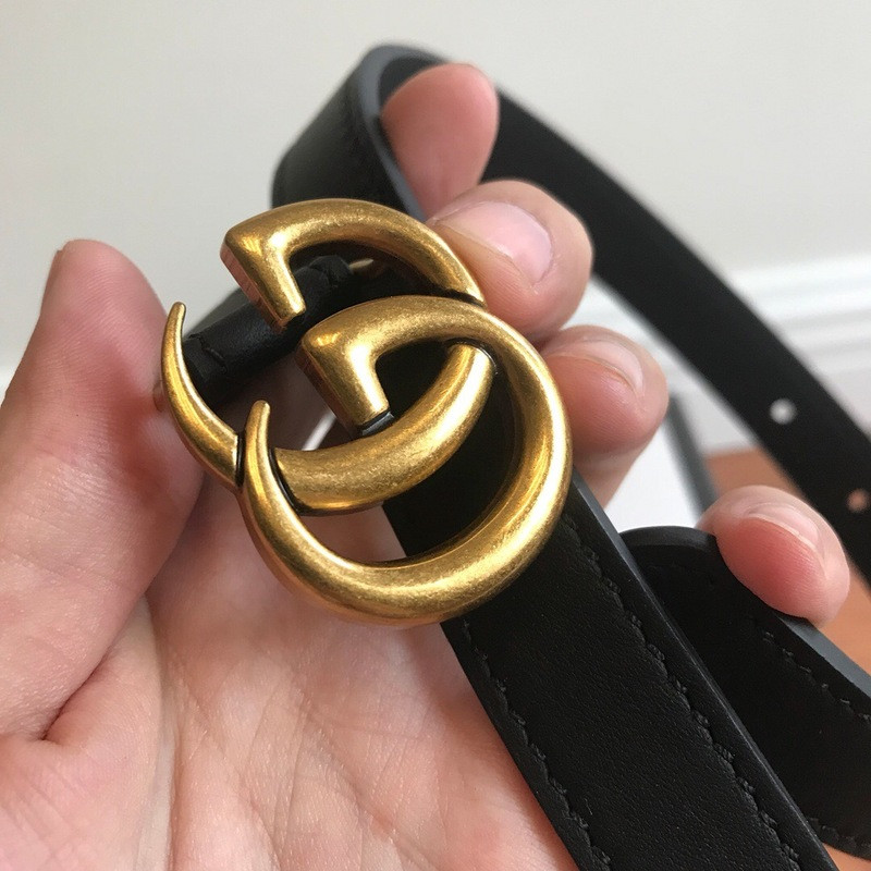 G*u*i leather belt with double g buckle 409417