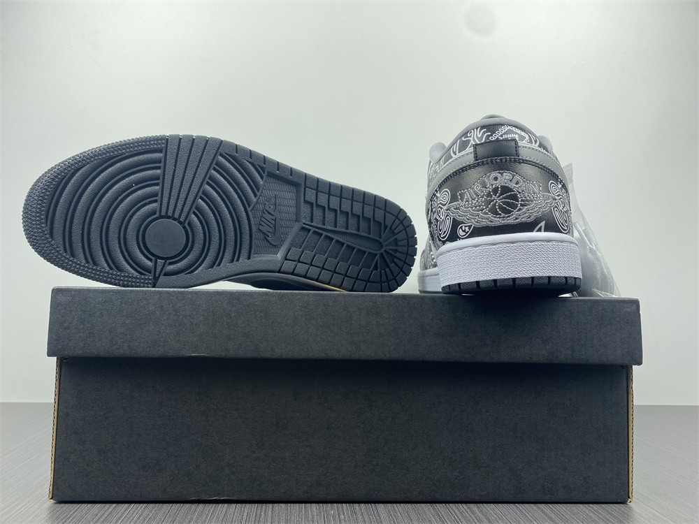 jordan 1 low black white grey - 553558-040