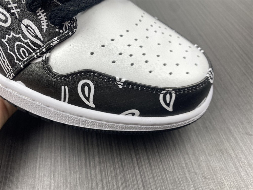 jordan 1 low black white grey - 553558-040