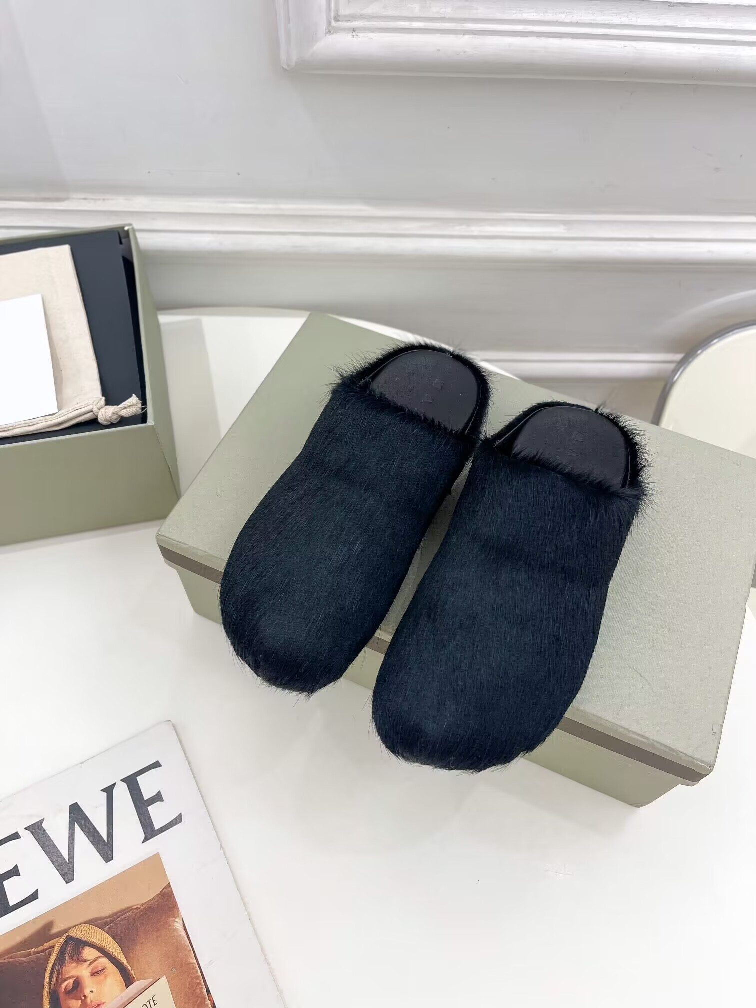 Ma*n1 black fussbett sabot loafers