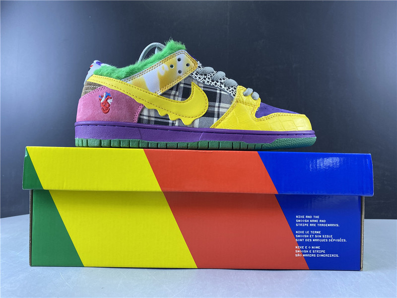 nike sb dunk low pro iw purple yellow violet 318403-137