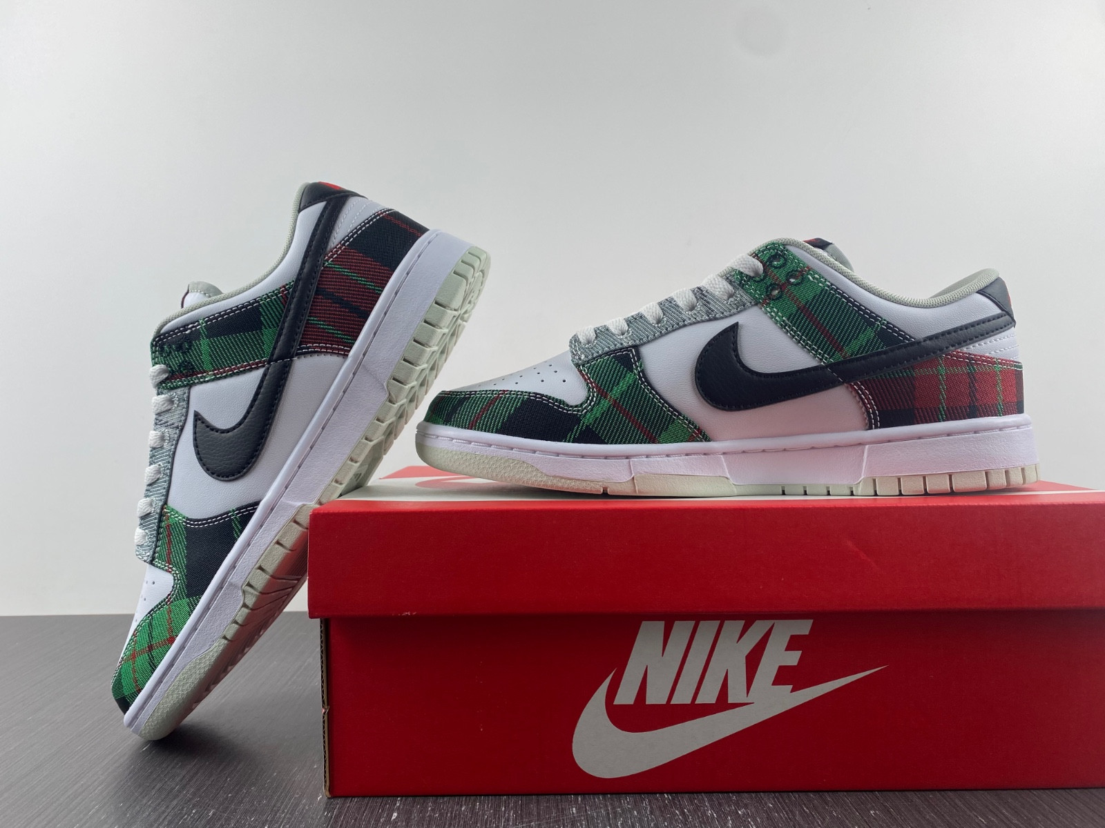 nike dunk low tartan plaid - dv0827-100