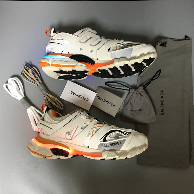 Ba*len*cia*ga 3.0 track trainer orange white with led